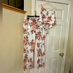 SHEIN Floral Two-Piece Jumpsuit